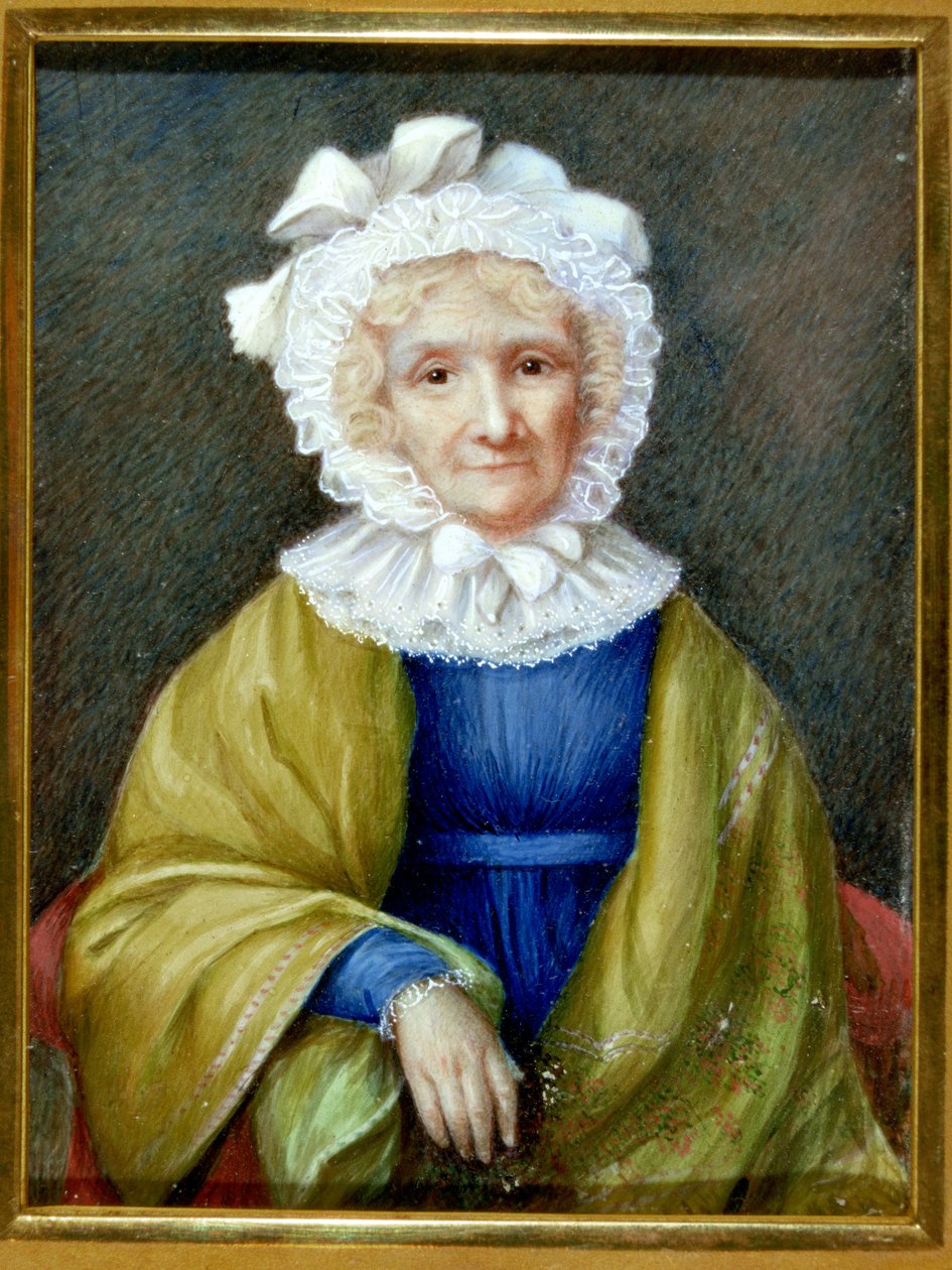 Miniatyrporträtt av Hannah More (1745-c.1833) (akvarell på elfenben) av School English