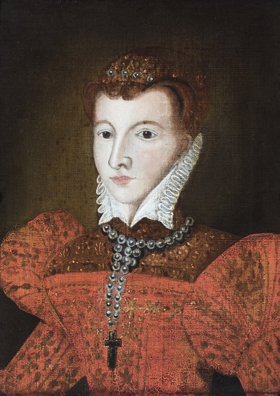 Porträtt av Mary, drottning av Skottland (olja på duk) av School English
