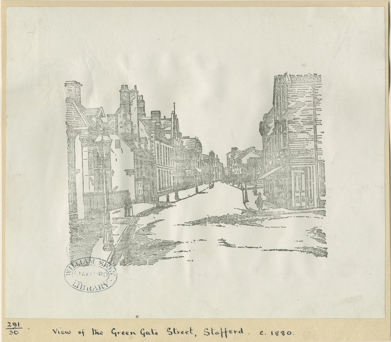 Stafford - Greengate Street: träsnittsgravyr, nd [c 1880] (tryck) av School English