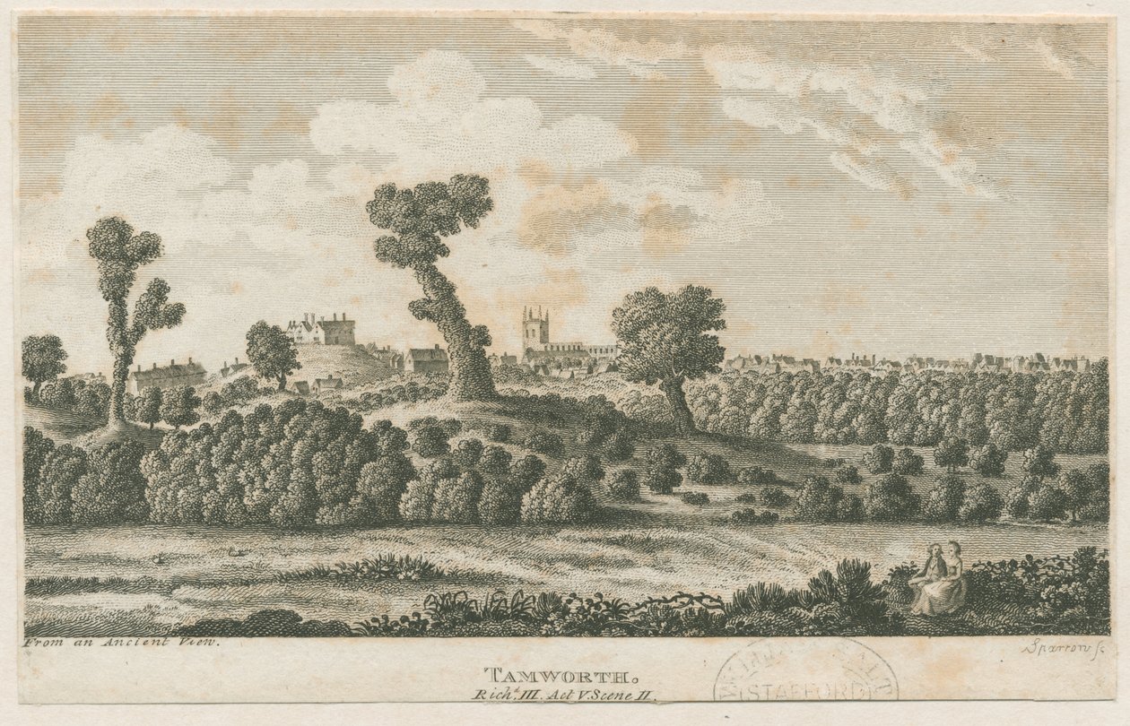 Tamworth Castle: gravyr och [?1800-talet] (tryck) av School English