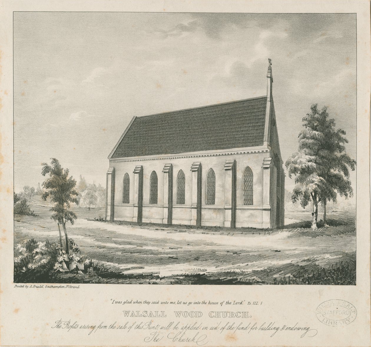 Walsall Wood Church: litografi och [?1800-talet] (tryck) av School English