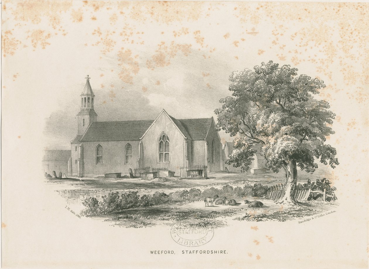 Weeford Church: litografi av School English
