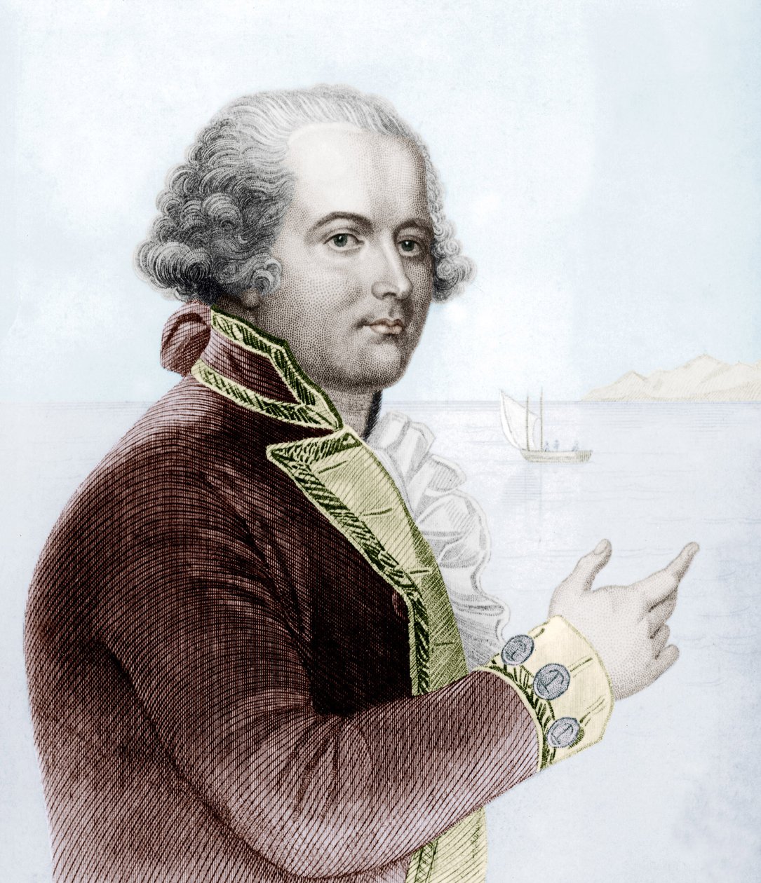William Bligh (färggravyr) av School English