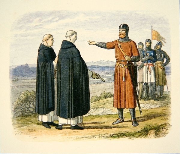 William Wallace avvisade fredsförslag från Dominikanbröderna, före slaget vid Stirling Bridge av School English