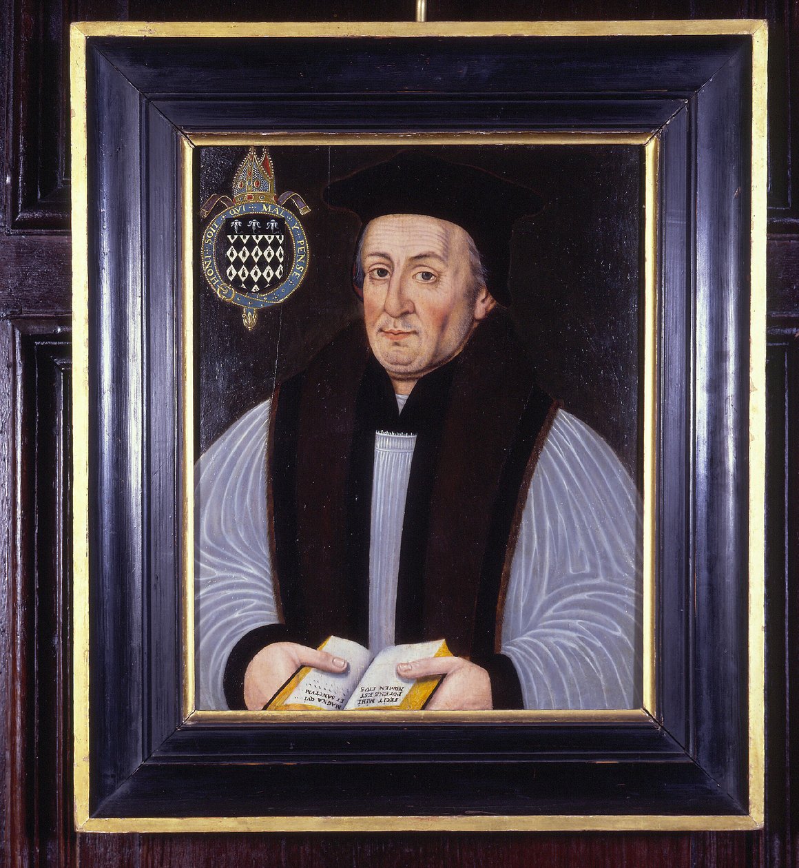 William av Waynflete, biskop av Winchester (olja ombord) av School English