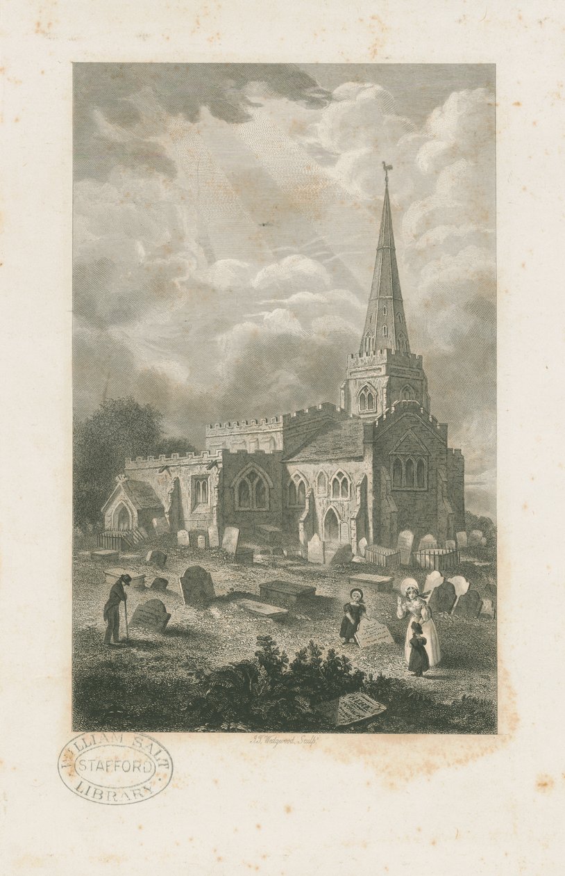 Wolstanton Church: gravyr och [?1800-talet] (tryck) av School English