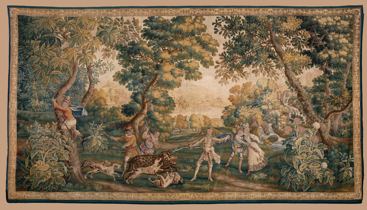 Jaktscen, Origin Oudenaarde (gobeläng) av School Flemish