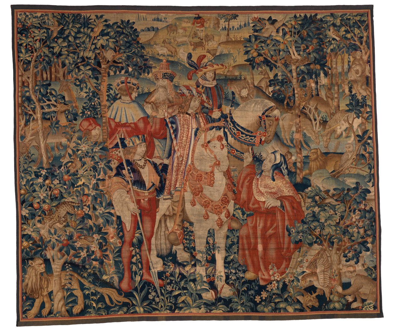 Tapisseri, Alexander och Diogenes, sent 1400-tal - tidigt 1500-tal (ull  silke) av School Franco Flemish