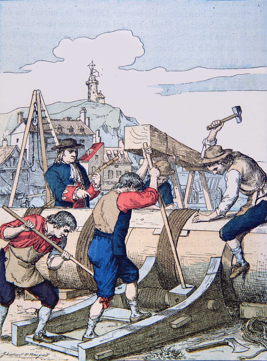 Ett skeppsvarv på Ludvig XIV:s tid (litho) av School French