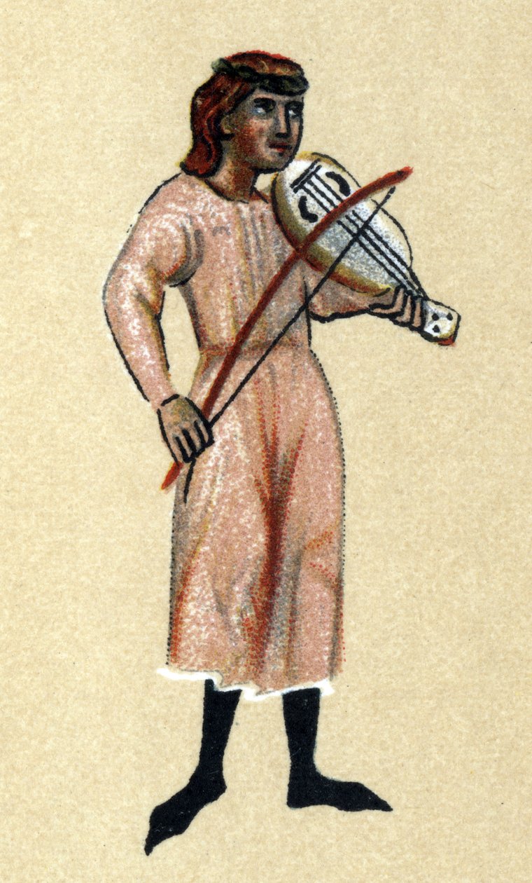 En trubadur från medeltiden, illustration från 