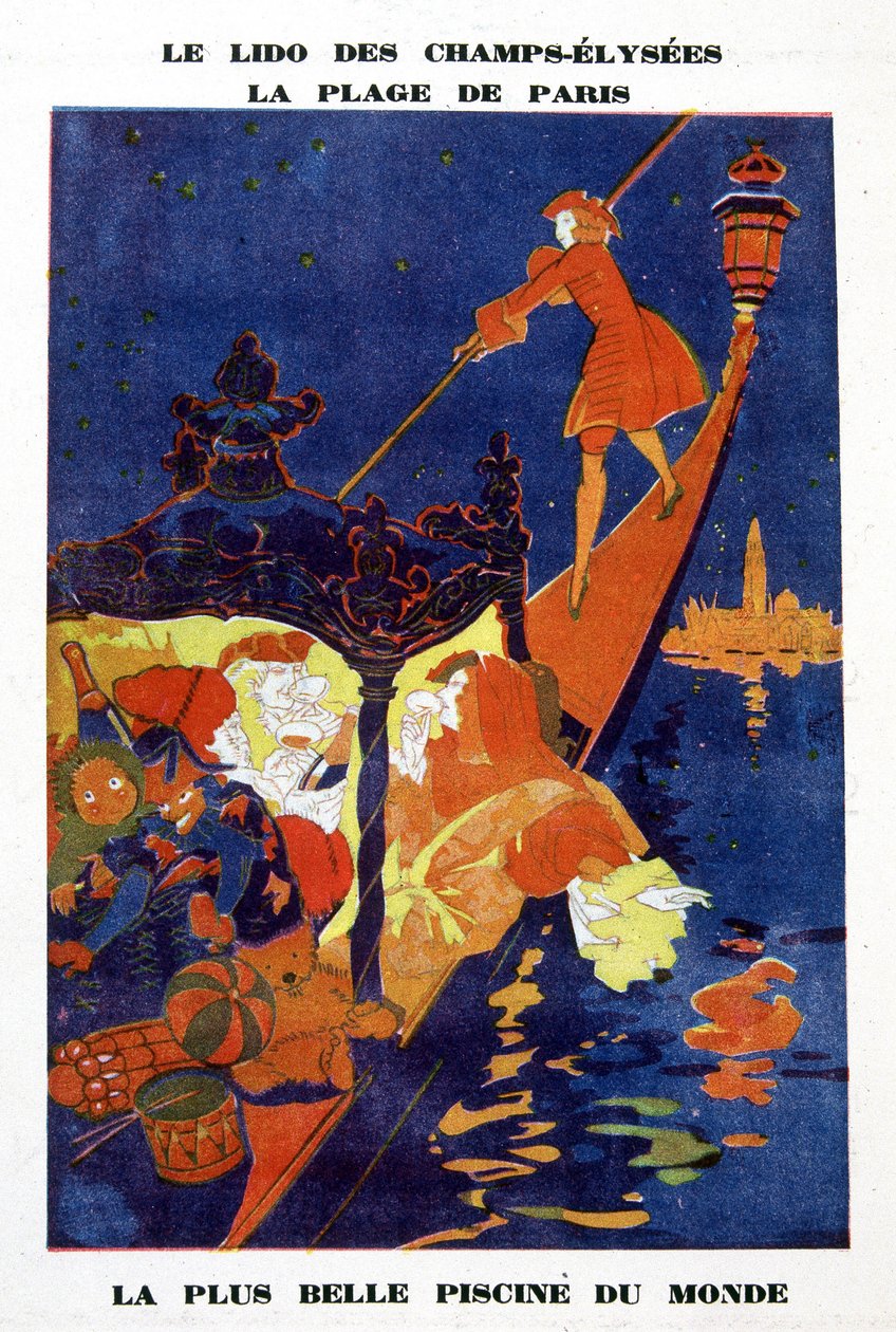 Reklamaffisch för cabaret du Lido på Champs Elysées, Paris. av School French