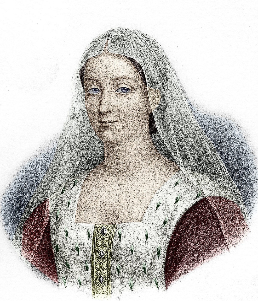 Agnes Sorel, älskarinna till den franske kungen Charles VII (färgstick) av School French