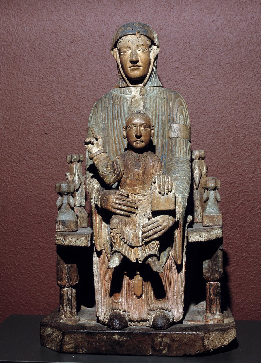 Art France: Jungfru i majestet ek huggen (Auvergne), medeltid. Riom, Musée Francisque Mandet av School French