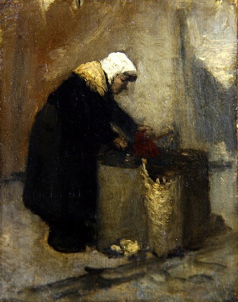 Chiffonniere (olja på duk) av School French