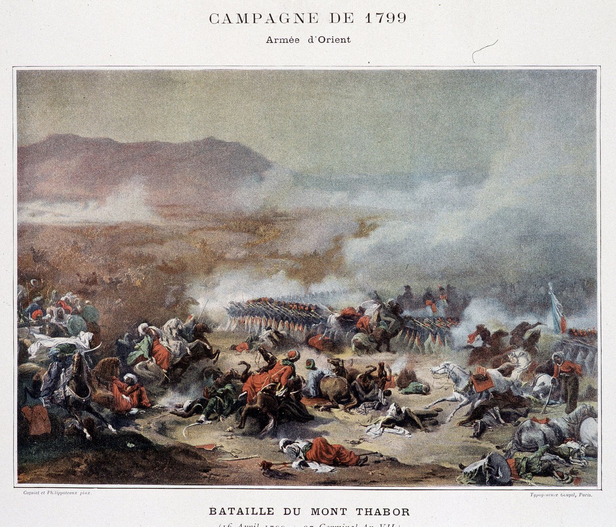 Combat du Mont Thabor - i "" Victories and Conquests of the French Armies"", Paris, n.d. av School French