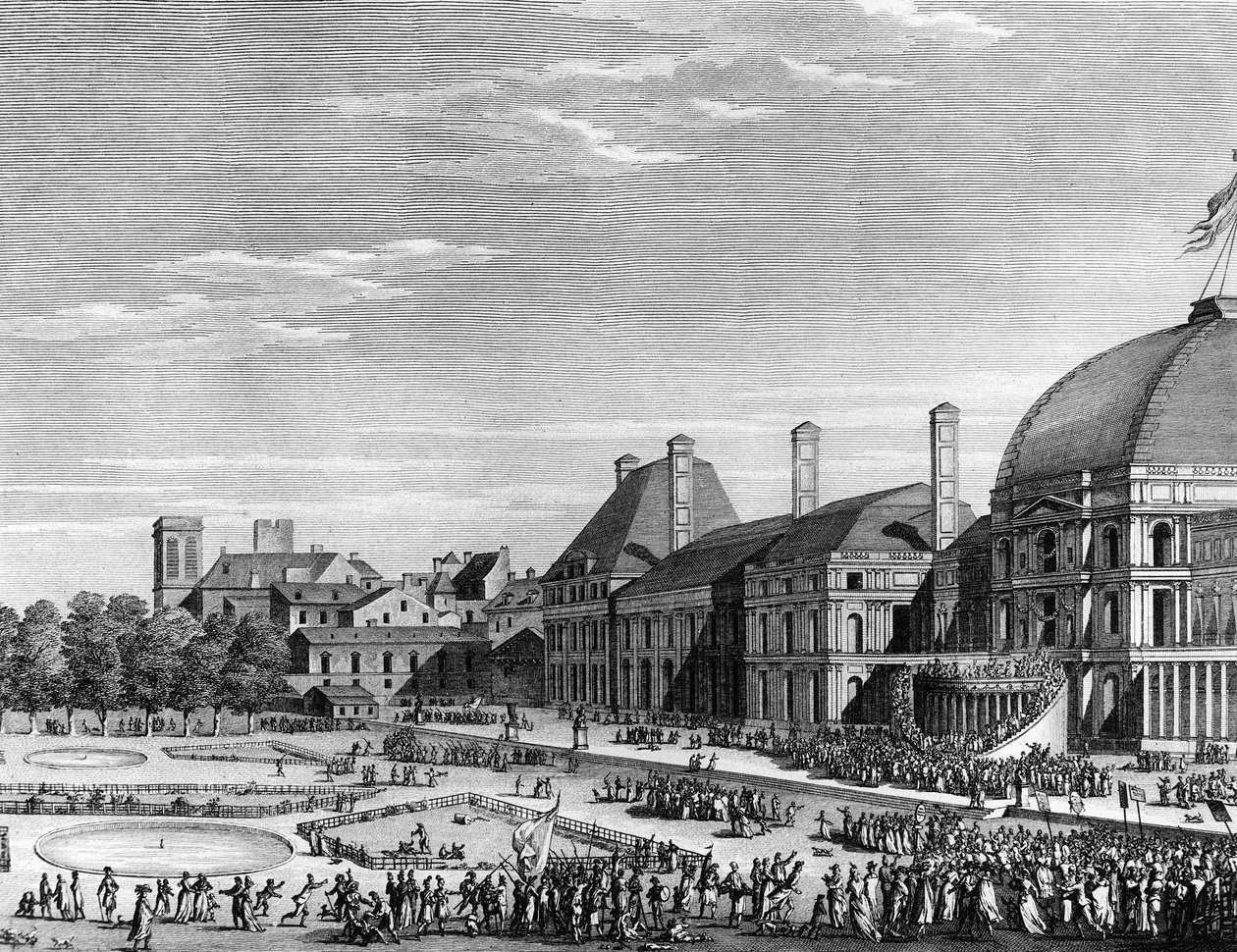 Franska revolutionen: Republikansk fest för den högsta varelsen den 8 juni 1794 på Champs de Mars ledd av Maximilien de Robespierre (1758-1794). Paris, biblioteket vid Institutet för revolutionshistoria av School French