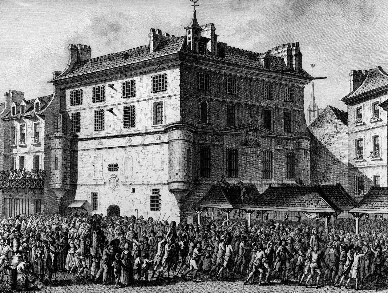 Franska revolutionen: Folket i de franska vakterna i fängelset i klostret Saint Germain des Pres i Paris den 30 juni av School French