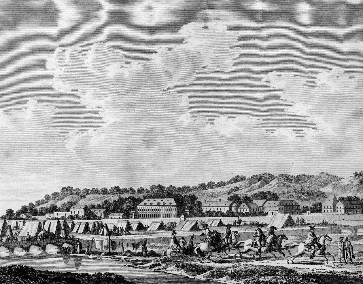 Franska revolutionen och kontrarevolutionära rörelser: Gilbert du Motier de La Fayette (1757-1834), som förklarades vara en landsförrädare, lämnade i hemlighet lägret före Sedan den 19 augusti 1792 tillsammans med Cesar de Latour Maubourg (Latour-Maubourg) av School French