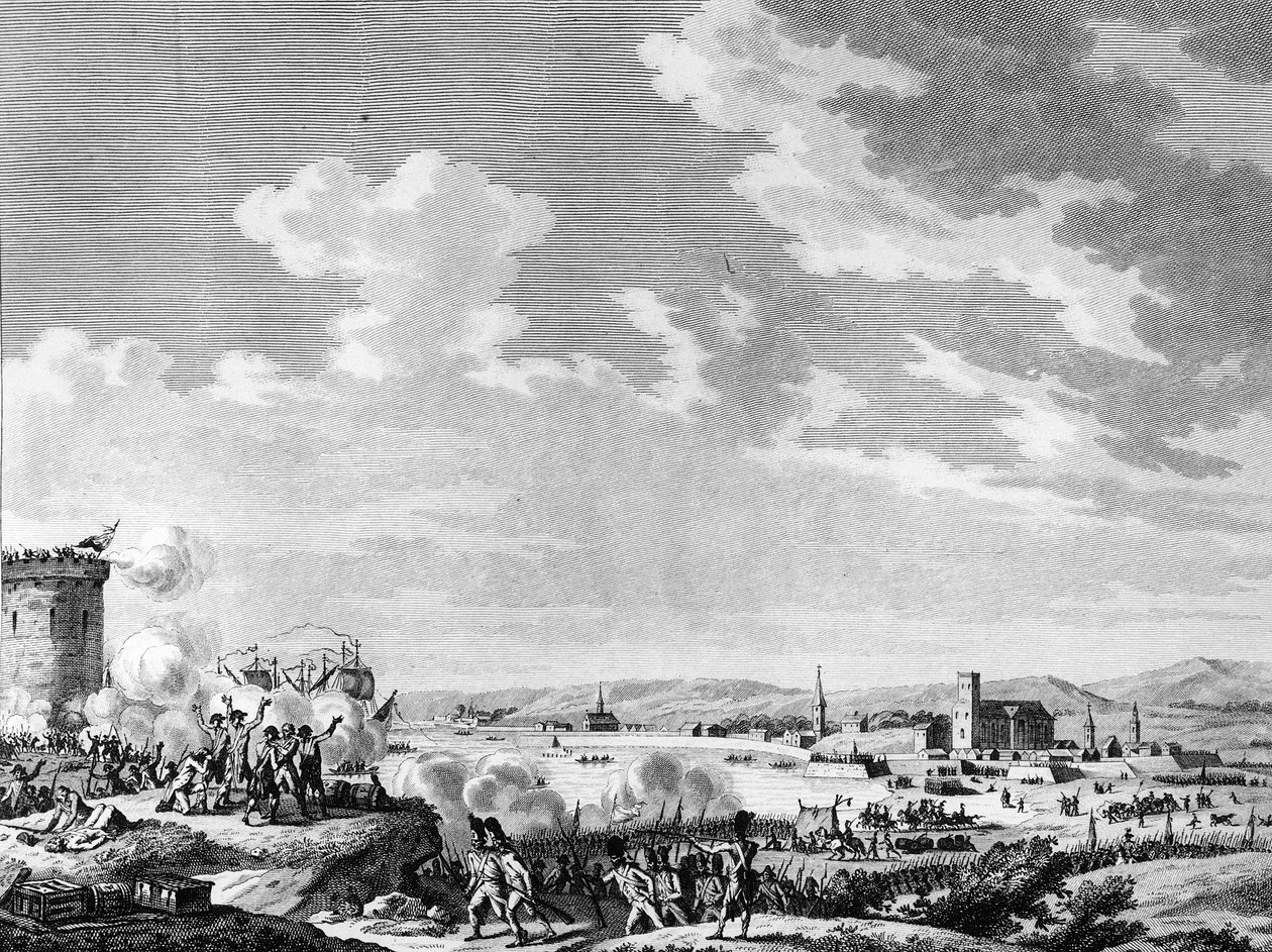 Franska revolutionen och antirevolutionära rörelser: Seger som fransmännen vann i Quiberon den 21 juli 1795 mot rojalisterna och Storbritanniens armé. Paris, biblioteket vid Institutet för revolutionshistoria av School French