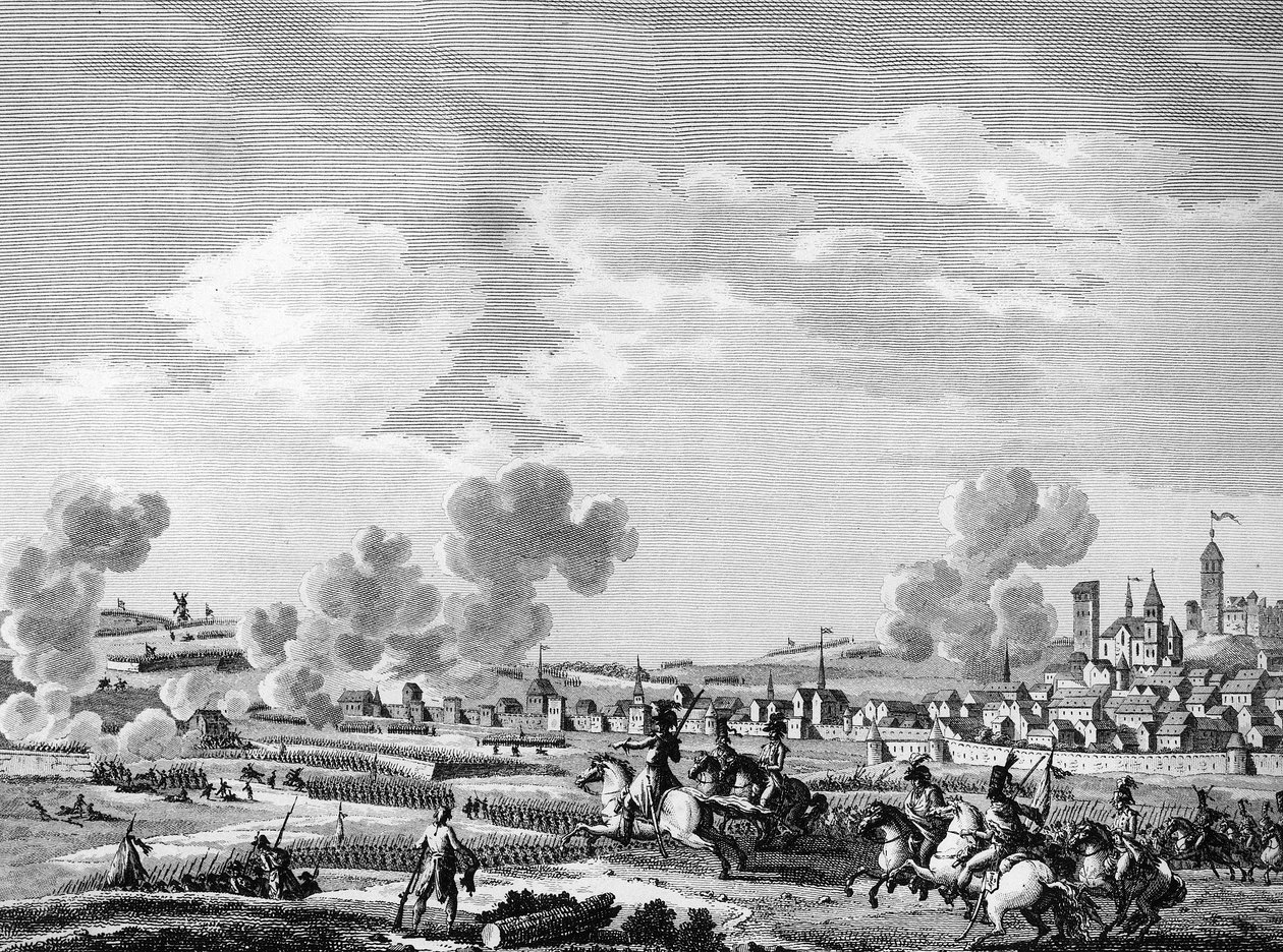 Franska revolutionen och de kontrarevolutionära krafternas ankomst: de franska revolutionärernas seger i Jemmapes den 6 november 1792 över den österrikiska armén i Belgien. Paris, biblioteket vid Institutet för revolutionshistoria av School French