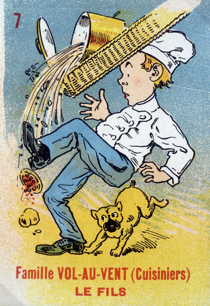 Game of the Seven Family: Sonen till familjen Vol-au-Vent (kockar). Jouier Card Museum, Issy-les-Moulineaux. av School French