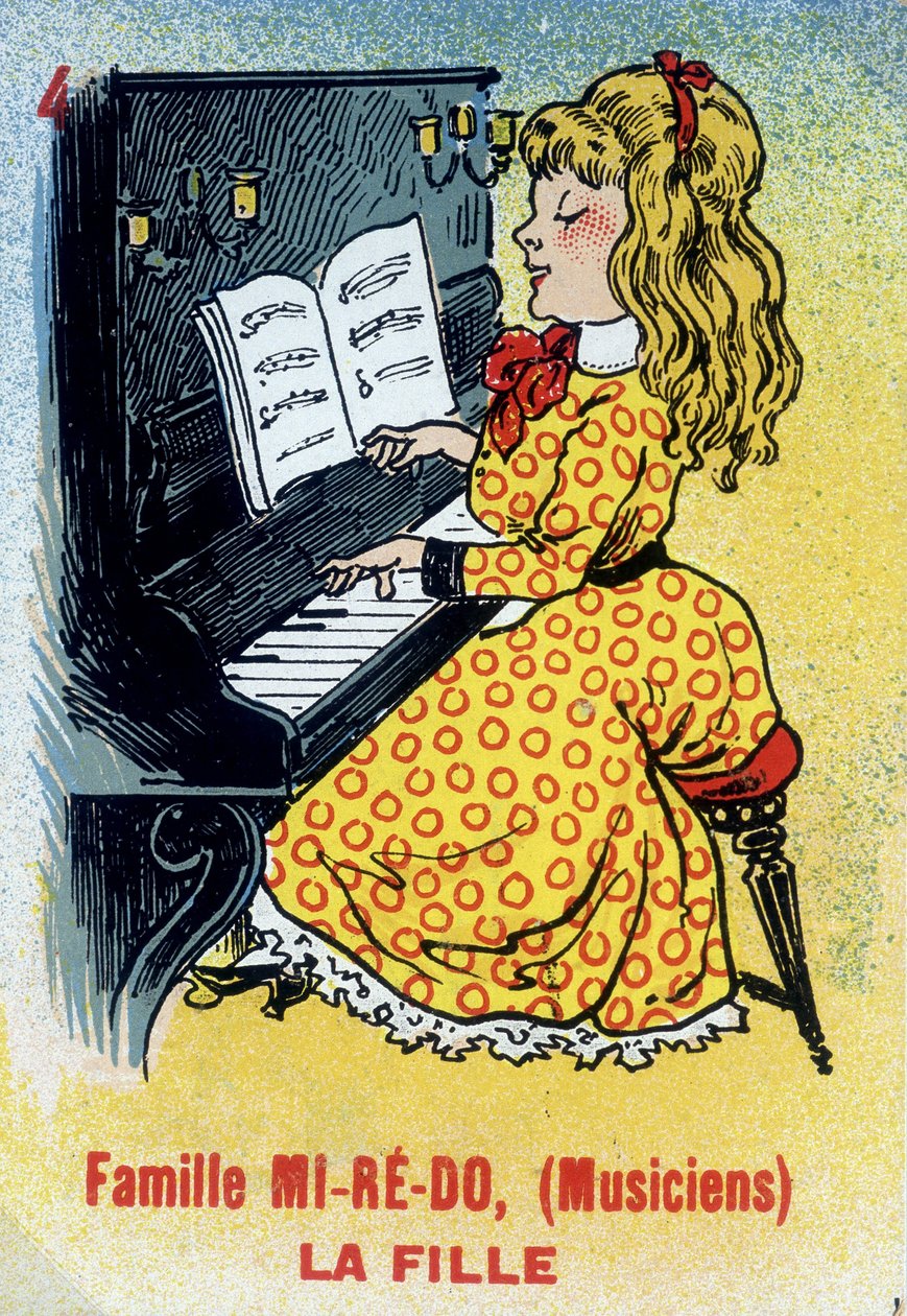 Spel av de sju familjerna: Karta över dottern till familjen Mi-Ré-Do (musiker). Karta Museum i Jouin, Issy-les-Moulineaux. av School French
