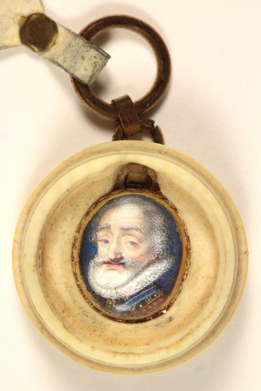 Henrik IV av Frankrike (akvarell på veläng) av School French