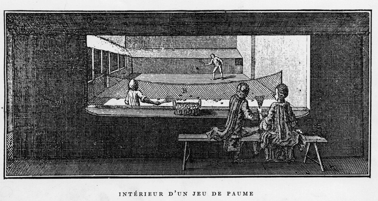 Interiör av en Jeu de Paume av School French