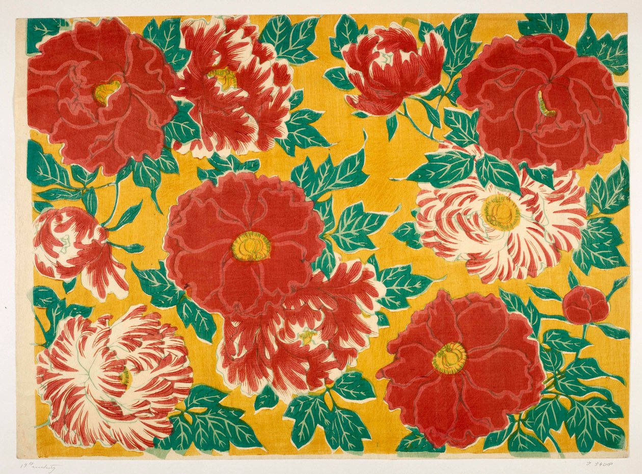 Japansk blommönster, illustration från 