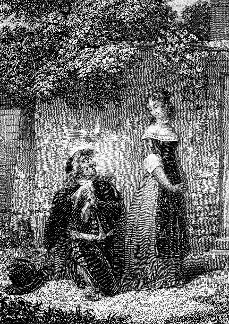The School for Women Gravyr från "" Works" av Jean-Baptiste Poquelin dit Moliere (Jean Baptiste Poquelin av School French