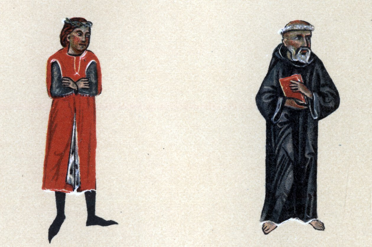 Marcabru, en trubadur från medeltiden, illustration från Hermann Suchiers "Histoire de la Literature Francaise". av School French