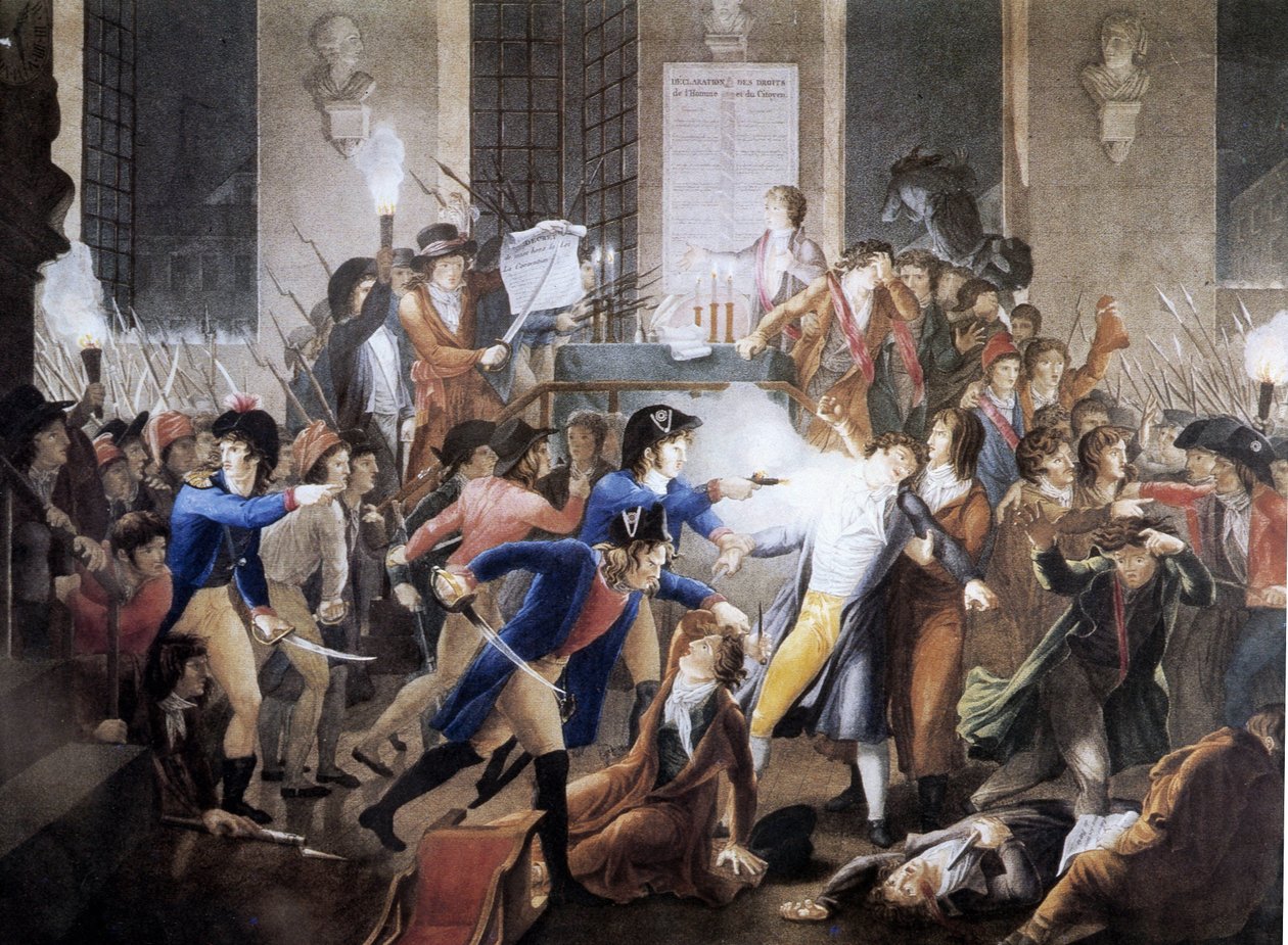 Natten mellan 9 och 10 thermidor år II: vid stadshuset sköt polisen Merda Maximilian av Robespierre av School French