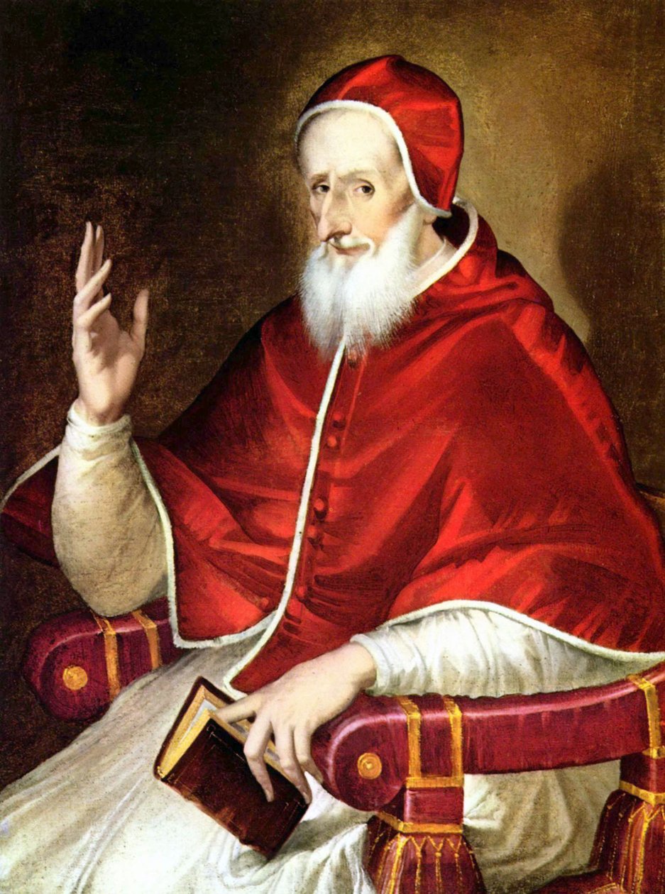 Påve Pius V (Antonio Michele Ghislieri) påve från 1566 till 1572 av School French