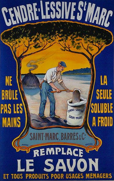 Affisch för Saint-Marc Barres tvättpulver (färg litho) av School French