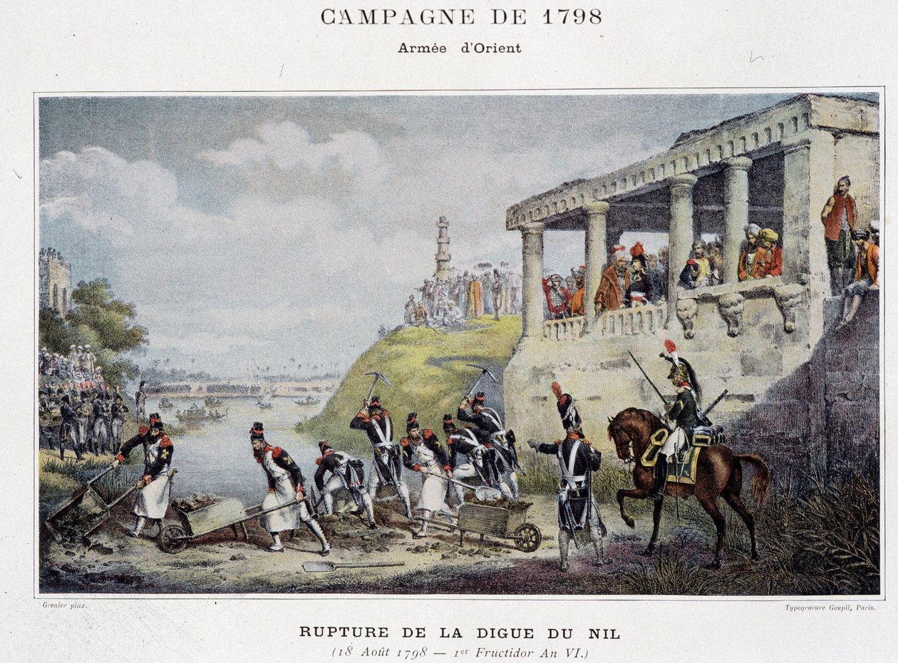 Rupture of the Nile-dammen - i "" Victories and Conquests of the French Armies"", Paris, n.d. av School French