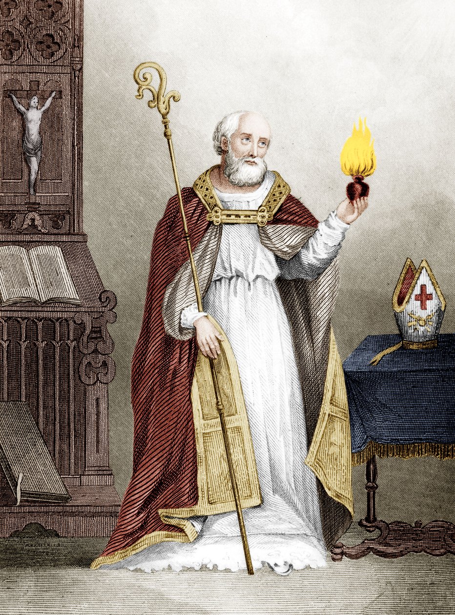 Saint Augustine (gravyr) av School French