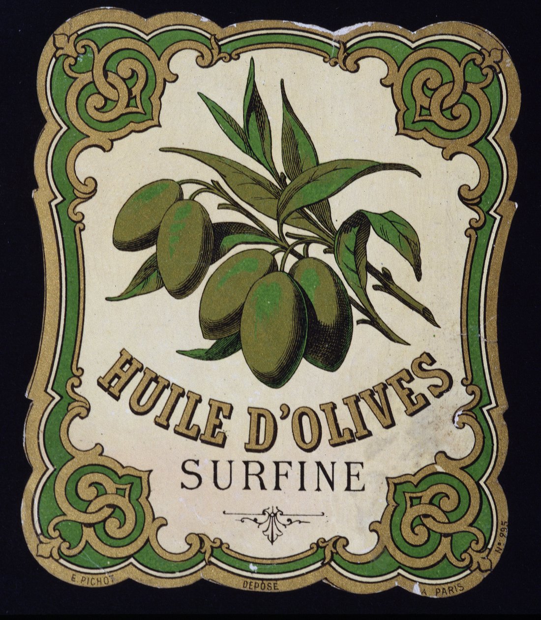 Surfine olivolja etikett av School French
