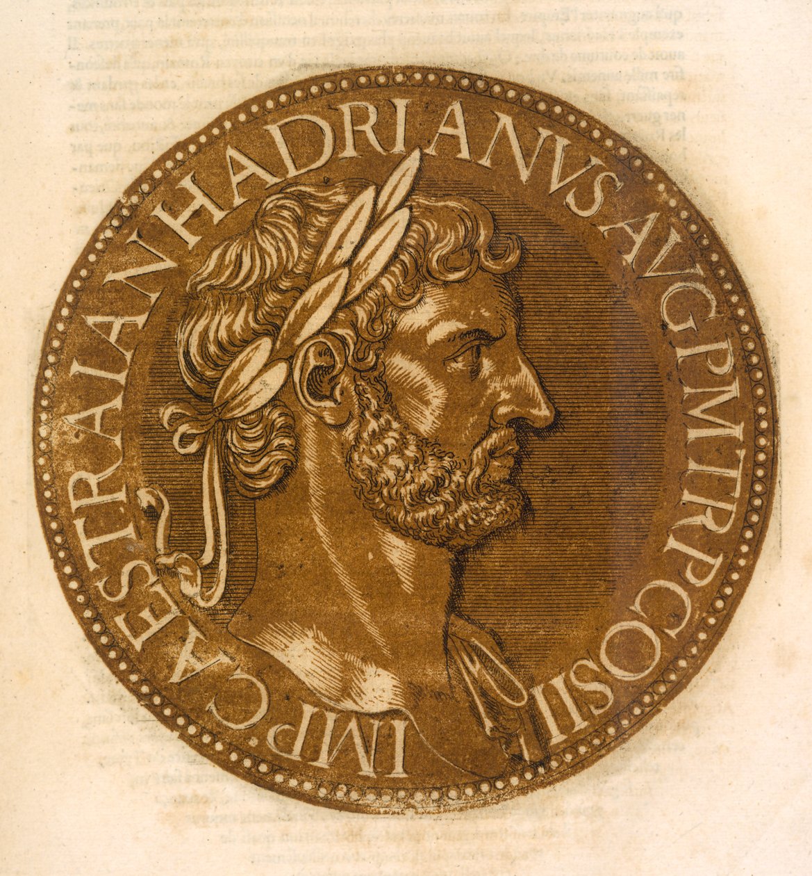 Kejsar Hadrianus (färg litho) av School French