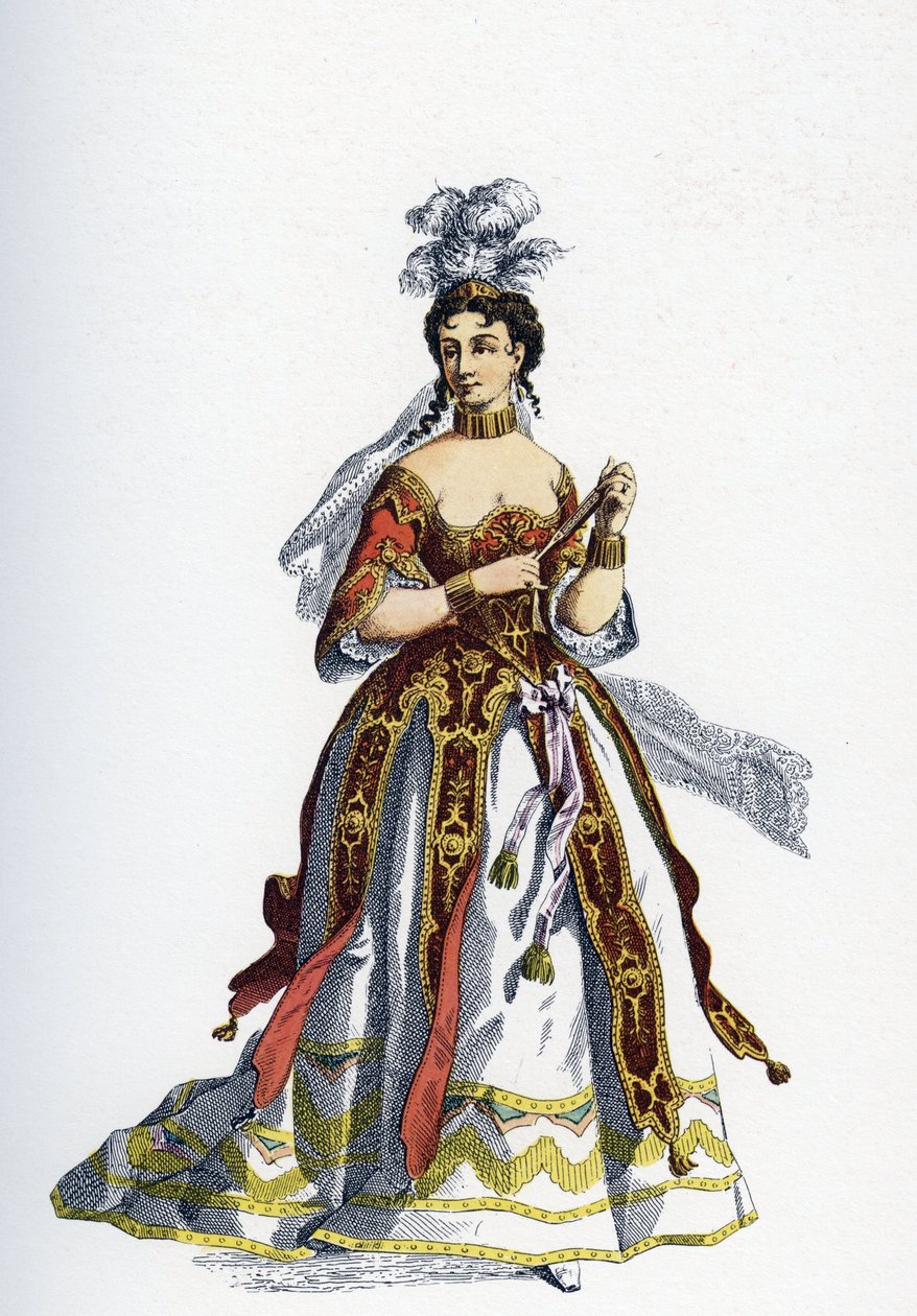 Prinsessan av Elide - Illustration för färdiga konstverk av Moliere - av School French