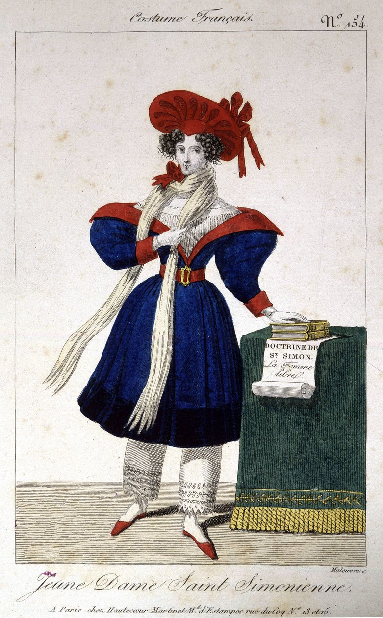 Unga damen Saint Simonian av School French