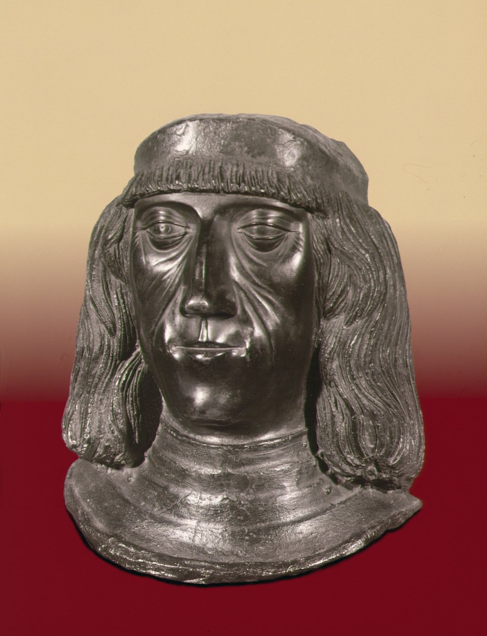 Porträttbuste av den tysk-romerske kejsaren Maximilian I (1459-1519) (brons) av School German