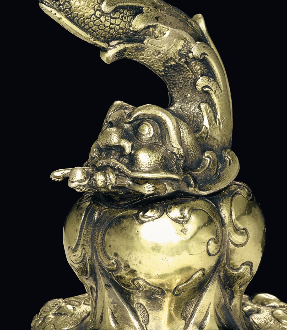 Monterad nautiluskopp, Nagyszeben, mitten av 1600-talet (skal & silverförgylld) (detalj av 3434804) av School Hungarian