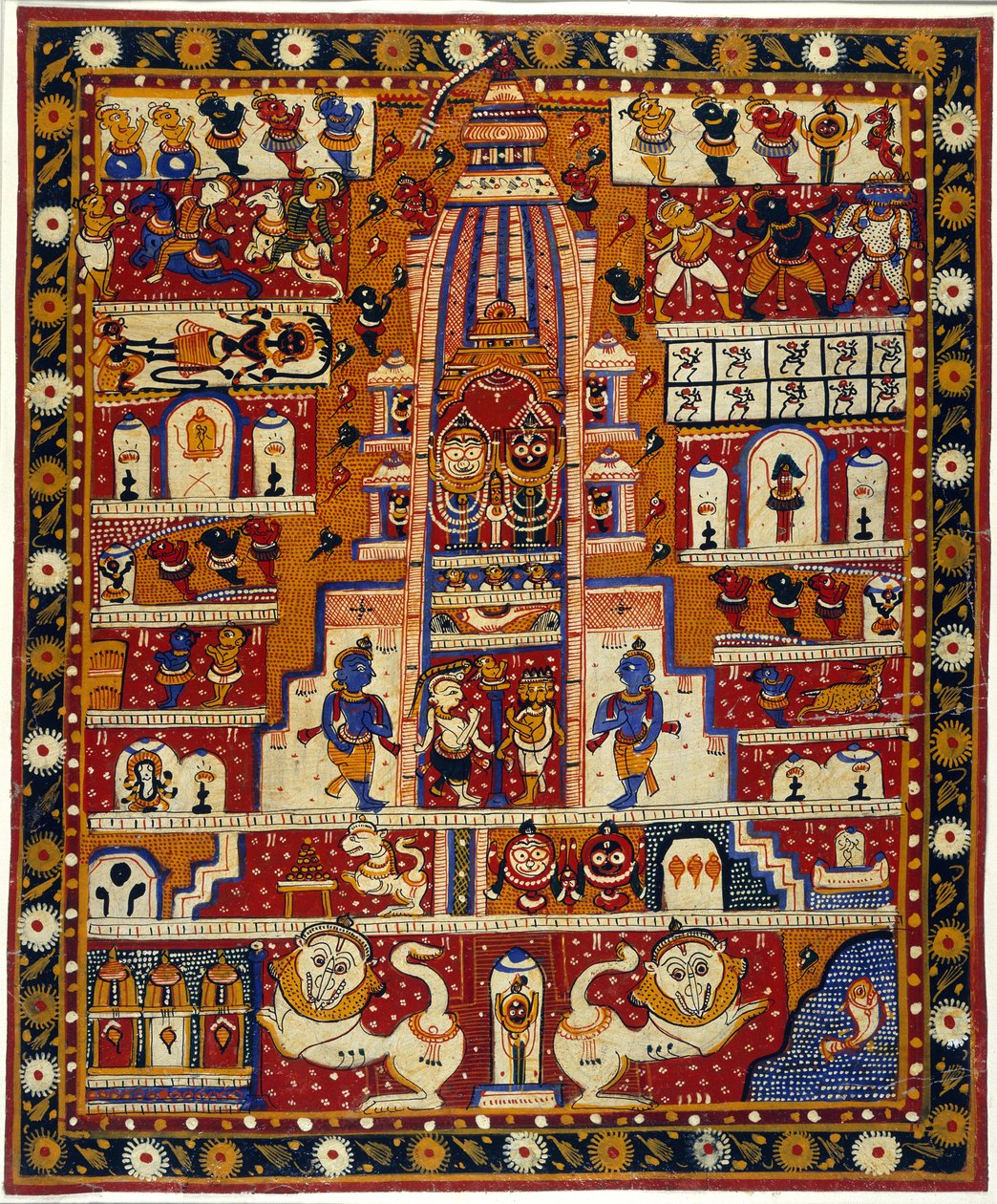 Lägg till MS Or 3721 Diagram of the Jagannath Temple, c.1930 (akvarell på papper) av School Indian