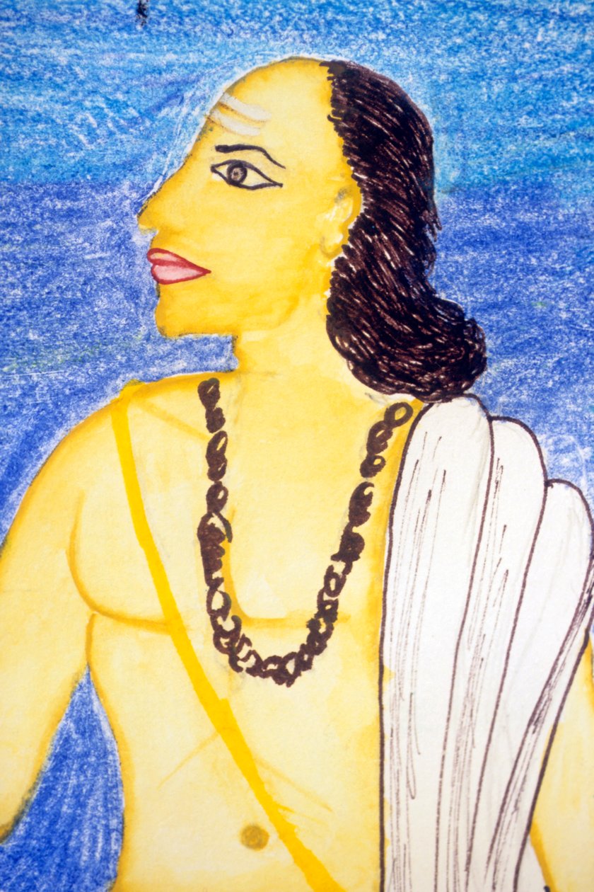 Aryabhata (akvarell på papper) av School Indian