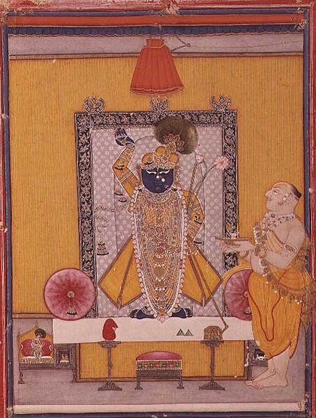 Bild av Krishna med hängiven av School Indian