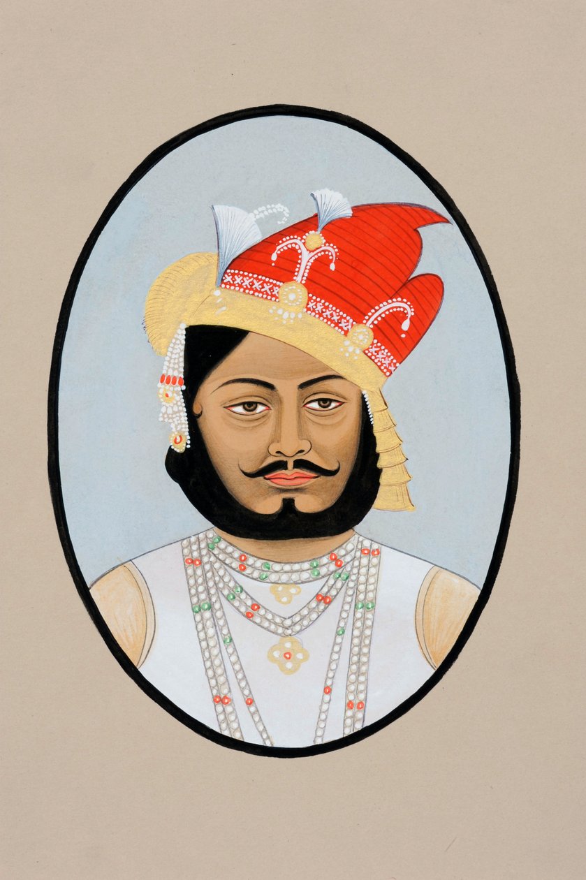 Miniatyrmålning av Bairi Sal Jaisalmer av School Indian