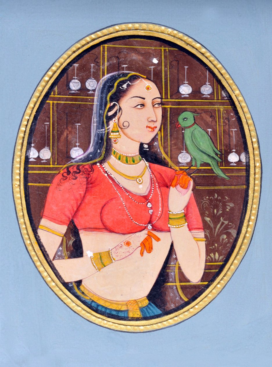 Miniatyrmålning av Jodha Bai Indien Asien av School Indian