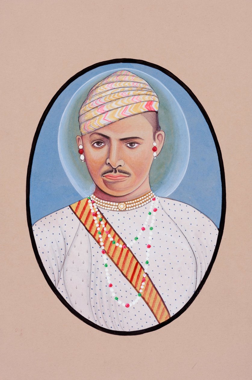 Miniatyrmålning av Maharao Umed Singh av School Indian