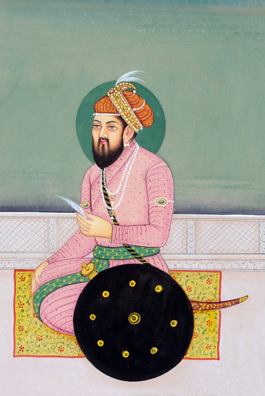 Miniatyrmålning av mogulkejsaren Babur av School Indian
