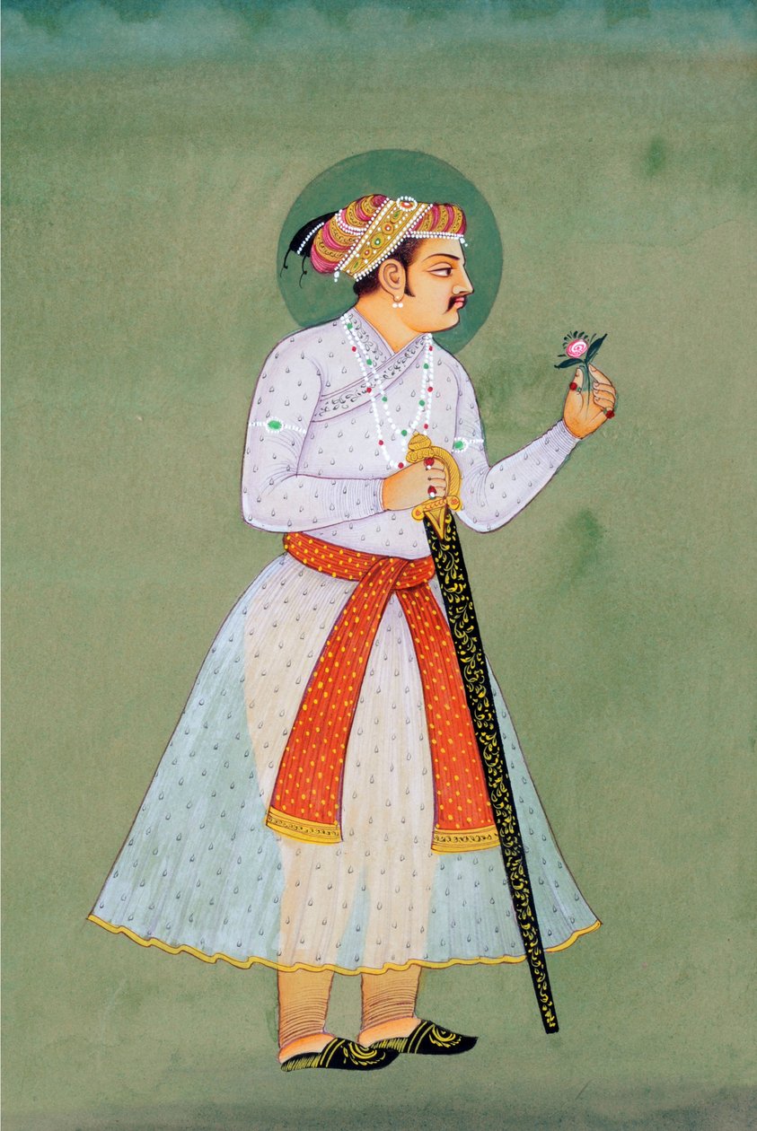 Miniatyrmålning av mogulkejsaren Jahangir av School Indian